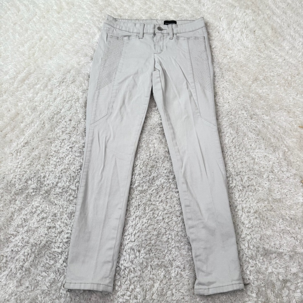 Club Monaco Pants Women's 0 Moto Jeggings Skinny Ribbed Detail Punk Rock
